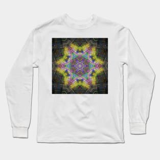 Weave Mandala Yellow Pink and Green Long Sleeve T-Shirt